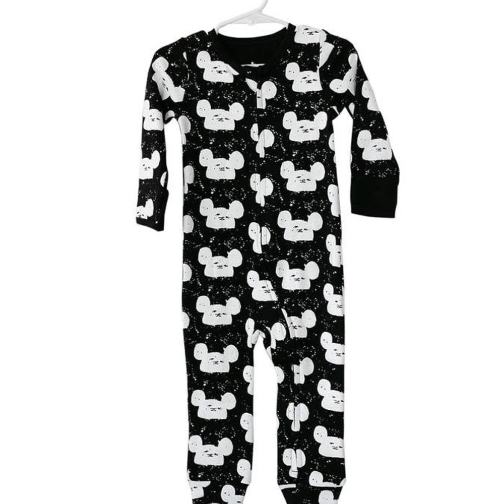 Organic Zip Coverall - Mickey Ears